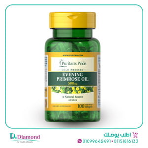 حبوب زيت زهرة الربيع Evening primrose oil capsules من puritan's pride تركيز 500 مجم عدد 100 سوفت جيل
