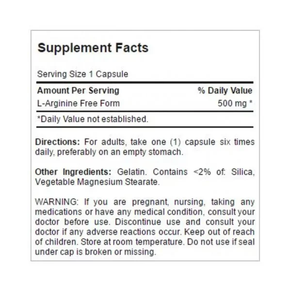 كبسولات L-Arginine من Puritan’s Pride 500 mg لدعم تدفق الدم والأداء الرياضي وصحة الدورة الدموية-ارجينين 500 لدعم تدفق الدم والأداء الرياضي وصحة الدورة الدموية-حبوب الارجنين-أرجينين 500-الأرجنين للرجال-حبوب الارجنين للنساء-حمض الأرجينين-أفضل أنواع الأرجنين-ارجنين ٥٠٠-ارجينين 500 ملجم-مكمل ارجينين