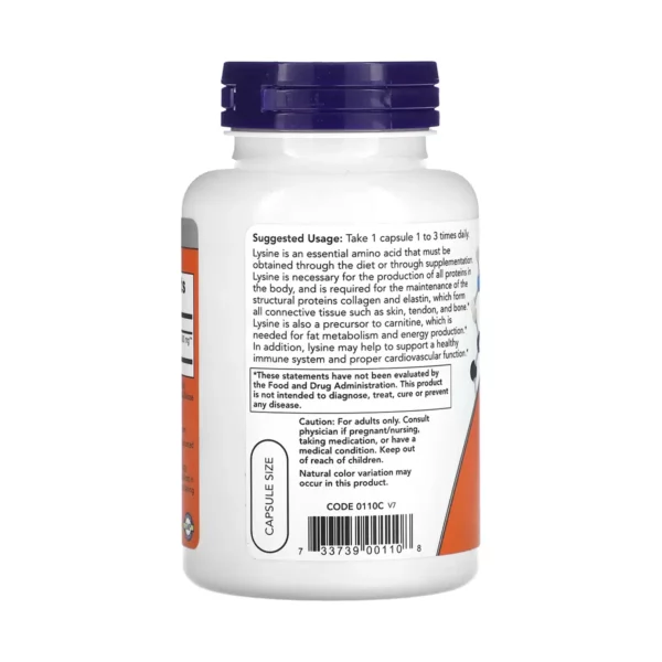 L Lysine 500-أعراض نقص الليسين-حبوب الليسين-L Lysine Now-ماهو lysine-الحمض الاميني لايسين-lysine 500-l lysine daily-l lysine capsules