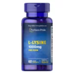 دواء ليسين Puritan's Pride l lysine تركيز 1000 مجم / 60 قرص - حبوب اللايسين دواء ليسين lysine دواء -