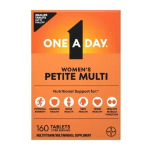 عبوة One A Day Women's Petite Vitamins تحتوي على 160 قرص مالتي فيتامين للنساء من باير Bayer، أقراص صغيرة لدعم المناعة والعظام والقلب والطاقة