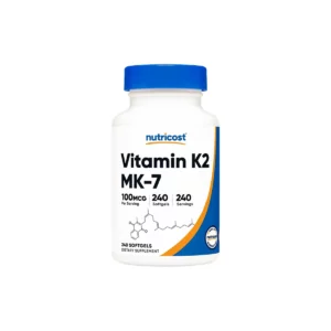 حبوب فيتامين ك2 نوتريكوست Nutricost K2 MK7 تركيز 100 مكجم / 240 سوفت جيل Nutricost Vitamin K2 MK-7 100 mcg لدعم الصحة العامة والقلب - اطلب الآن