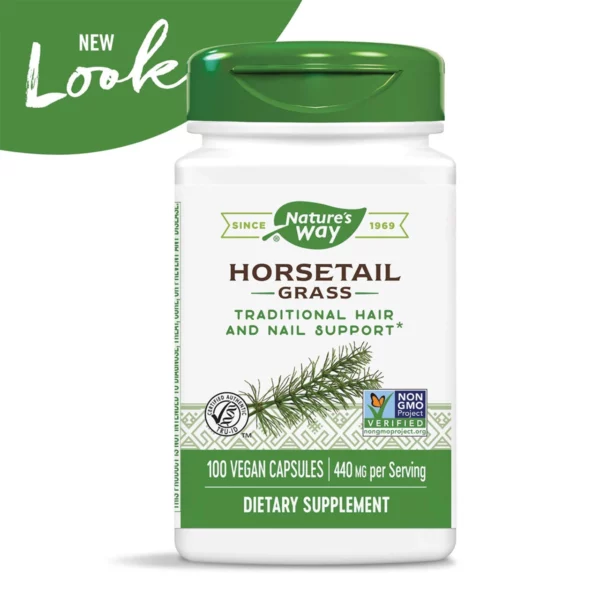 شعر صحي وأظافر قوية الآن مع Nature's Way Horsetail Grass - سارعي بالطلب أفضل مكمل طبيعي للشعر يساعد على تعزيز نمو الشعر ويسهم في تقوية الأظافر