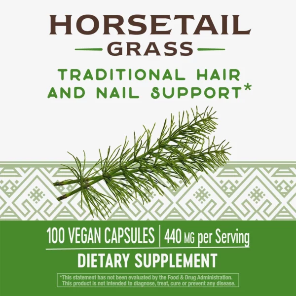شعر صحي وأظافر قوية الآن مع Nature's Way Horsetail Grass - سارعي بالطلب أفضل مكمل طبيعي للشعر يساعد على تعزيز نمو الشعر ويسهم في تقوية الأظافر