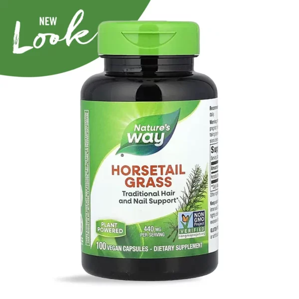 nature's way horsetail grass-حبوب عشبة ذيل الحصان مكمل غذائي طبيعي لدعم صحة الشعر والأظافر والبشرة وتقوية الجسم-horsetail grass-فوائد عشبة ذيل الحصان للنساء-فوائد نبات ذيل الحصان-مستخلص ذيل الحصان-ماهي عشبة ذيل الحصان