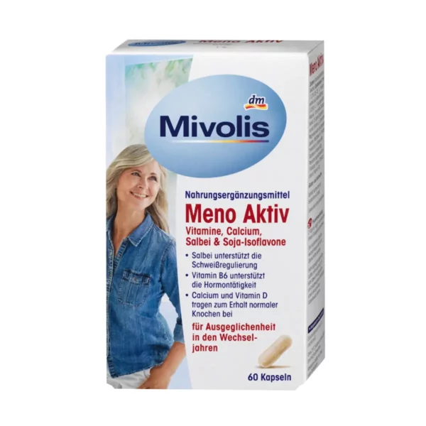 حبوب بعد انقطاع الطمث Mivolis Meno Aktiv عدد 60 قرص - احسن فيتامين للسيدات بعد سن الخمسين - mivolis meno aktiv erfahrungen - حبوب انقطاع الدورة الشهرية - حبوب بعد انقطاع الطمث - ماذا افعل بعد انقطاع الطمث - فيتامينات بعد انقطاع الطمث - أفضل مكمل غذائي لسن اليأس - افضل فيتامين بعد انقطاع الدوره - فيتامينات بعد انقطاع الطمث - mivolis meno aktiv - meno aktiv mivolis - كبسولات مينو اكتيف - mivolis meno aktiv dm