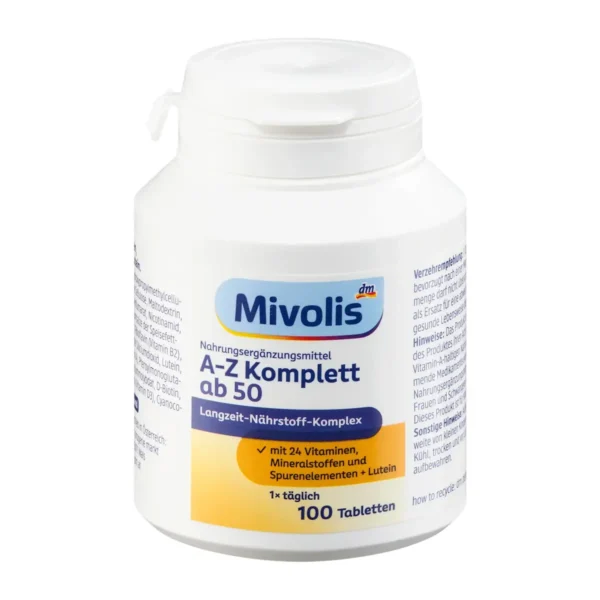 Mivolis Multivitamin هو مكمل غذائي ملتي فيتامين على هيئة حبوب فيتامينات لكبار السن، يحتوي على مجموعة من الفيتامينات والمعادن لدعم الاحتياجات الغذائية اليومية.