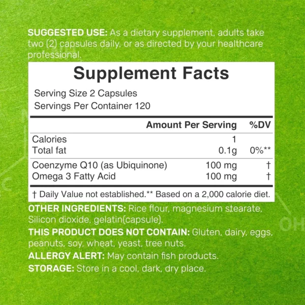 Omega Q 10 لدعم الطاقة الخلوية مع أوميجا 3 - omega q10 - دواء كو انزيم كيو - omega 3 q10 - omega coq10 - omega 3 and coq10