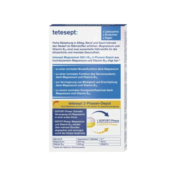 Tetesept Magnesium B12-مغنيسيوم b12-مغنيسيوم مع b12-magnesium 500 b12 forte-magnesium b12-tetesept magnesium