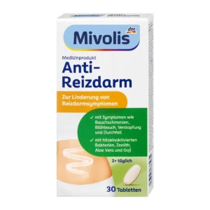 Mivolis Anti-Reizdarm حبوب للقولون العصبي تساعد على تخفيف الاضطرابات الهضمية.