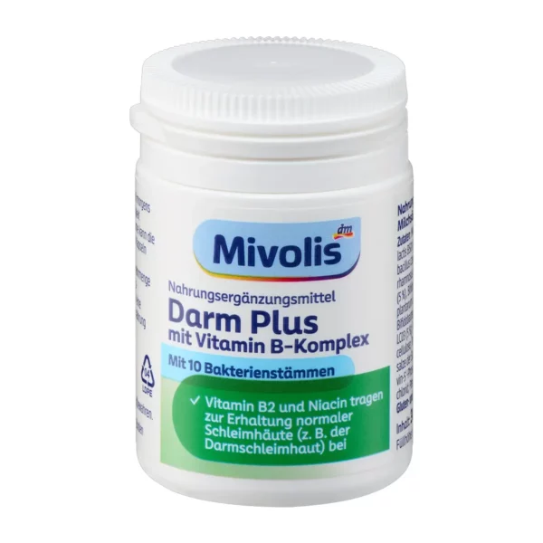 mivolis darm plus حبوب بروبيوتك لدعم صحة الجهاز الهضمي واستعادة توازن البكتيريا النافعة - حبوب بروبيوتك - dm mivolis - أقراص mivolis بروبيوتيك - صحة الجهاز الهضمي - فوائد البروبيوتيك