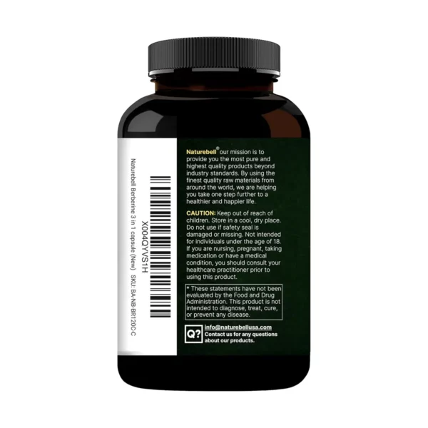 مكمل غذائي البربرين مع قرفة سيلان وكركم من NatureBell لدعم توازن سكر الدم واستجابة الانسولين، ودعم إدارة الوزن - berberine ماهو - فوائد مكمل البربرين - اقراص البربرين - berberine side effects - تجربتي مع البربرين
