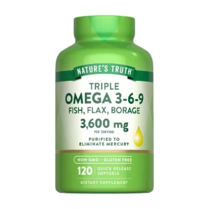 تريبل أوميجا 369 أو أوميجا 369 تربل من Nature’s Truth Omega 3 6 9 هو المكمل الغذائي أوميجا الذي يجمع بين أوميجا 3 و6 و9 في تركيبة واحدة، ويُعرف أيضًا باسم تربل أوميغا 3 6 9 أو أوميجا تربل، مع توضيح الفرق بين أوميجا 3 وأوميجا 3 6 9، وفوائد أوميغا 3 6 9 للرجال، وأهم أضرار أوميجا 3 6 9 المحتملة عند الاستخدام غير المناسب.